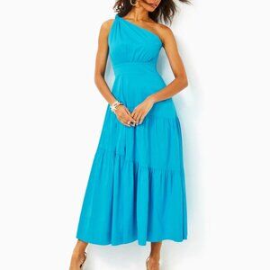 NWT Lilly Pulitzer Lucilyn One Shoulder Maxi Dress 12